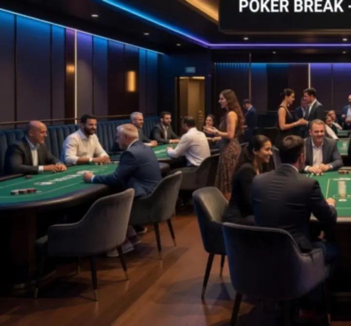 Sfeervolle pokerroom bij 
