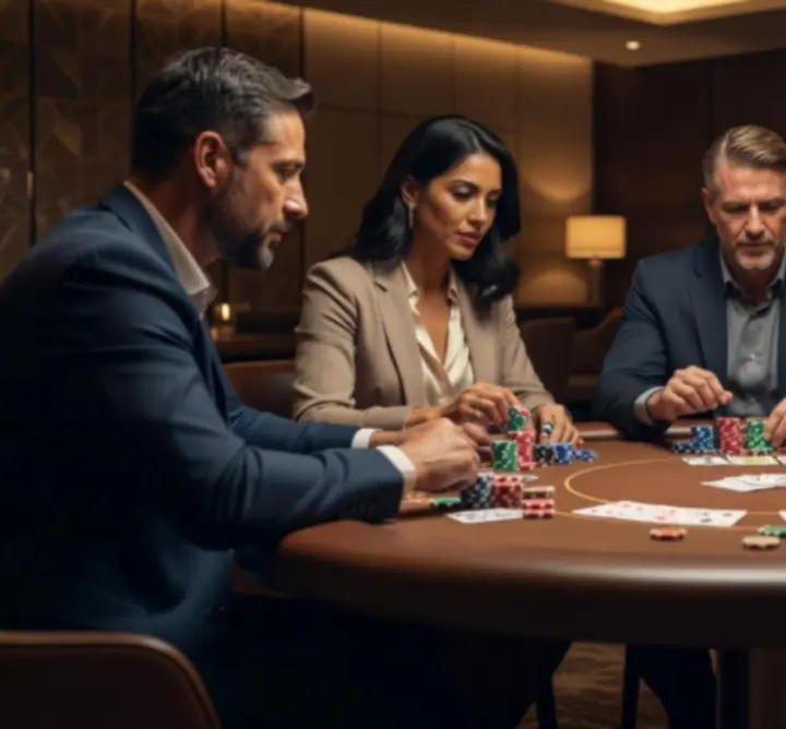 Poker tafels vol in actie tijdens een event bij 